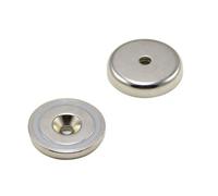 N42 Neodymium Pot Magnet For Arts, Crafts And Model Making - 40mm Dia X 8mm Thick X 6mm C/sink - 64Kg Pull