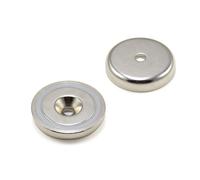 N42 Neodymium Pot Magnet for Arts, Crafts, Model Making, DIY, Hobbies, Office, and Home - 40mm dia x 8mm thick x 6mm c/sink - 64kg Pull - Pack of 4