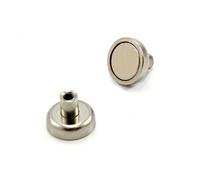 N42 Neodymium Pot Magnet for DIY, Engineering, Manufacturing, Hanging and Holding Applications - 16mm dia x 13mm tall x M4 thread - 9.7kg Pull - Pack of 10