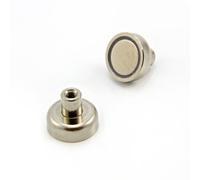 N42 Neodymium Pot Magnet for DIY, Engineering, Manufacturing, Hanging and Holding Applications - 20mm dia x 15mm tall x M4 thread - 18.3kg Pull - Pack of 10