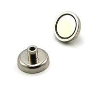 N42 Neodymium Pot Magnet for DIY, Engineering, Manufacturing, Hanging and Holding Applications - 32mm dia x 18mm tall x M6 thread - 36.4kg Pull