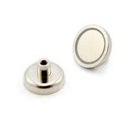 N42 Neodymium Pot Magnet for DIY, Engineering, Manufacturing, Hanging and Holding Applications - 32mm dia x 18mm tall x M6 thread - 36.4kg Pull