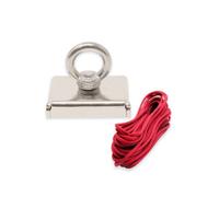 N42 Neodymium Pot Magnet With M10 Eyebolt & 10M Rope For Magnet Fishing - 75mm X 55mm X 14.5mm - 110Kg Pull