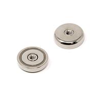 N42 Neodymium Pot Magnet with M6 Internal Thread for Holding, Hanging and Displaying Items - 32mm dia - 30kg Pull - Pack of 1