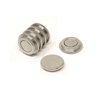N42 Neodymium Top Hat Pot Magnet For Office, Fridge, Whiteboard, Refrigerator & Diy - 22mm X 6mm Thick - 5.3Kg Pull - Pack Of 6