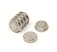 N42 Neodymium Top Hat Pot Magnet For Office, Fridge, Whiteboard, Refrigerator & Diy - 25mm X 8mm Thick - 7.6Kg Pull - Pack Of 6