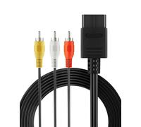 N64 AV Cable Compatible with N64, SNES, SFC, NGC - RCA Composite Video Cable for Connecting Classic Consoles to Older TVs and Displays