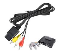 N64 AV Cable - Composite TV Display Cable for Nintendo 64, GameCube, SNES - Replacement Wire Cord With Excellent Picture and Sound (1.8m/6ft)