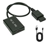 N64 to HDMI Converter HDMI Cable for Nintendo 64/SNES/N64 HDMI Adapter Compatible with Gamecube/SFC/NGC Console/HDTV/Monitor/Projector (Black, 1 PC)