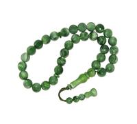 N727 33 Faceted Polyester Prayer Beads - Islamic Tasbih Misbaha with Smooth Polished Beads | Lightweight Dhikr Beads for Prayer, Meditation & Spiritual Reflection | Durable Cord Tasbih