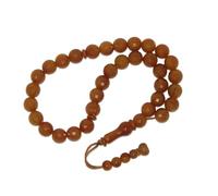 N728 33 Faceted Polyester Prayer Beads - Islamic Tasbih Misbaha with Smooth Polished Beads | Lightweight Dhikr Beads for Prayer, Meditation & Spiritual Reflection | Durable Cord Tasbih