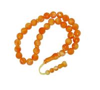 N729 33 Faceted Polyester Prayer Beads - Islamic Tasbih Misbaha with Smooth Polished Beads | Lightweight Dhikr Beads for Prayer, Meditation & Spiritual Reflection | Durable Cord Tasbih