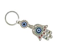 N742 Hamsa Hand Keyring with Evil Eye Charm - Protection & Good Luck Keychain with Intricate Metal Design | Spiritual Talisman for Positive Energy, Travel Safety & Blessings | Gift for Men & Women