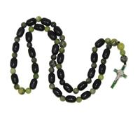 N817 8mm & 10mm Serpentine Anglican Prayer Beads - Natural Gemstone Rosary with Crucifix & Durable Polyester beads | Christian Meditation Tool for Protection, Healing & Devotion | Gift for Men & Women