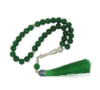 N832 10mm Glass Prayer Beads Tasbih - Premium Islamic Misbaha with Large Polished Beads & Decorative Tassel - Smooth Dhikr Beads for Prayer, Meditation, Ramadan & Islamic Gifting