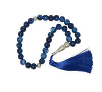 N835 10mm Glass Prayer Beads Tasbih - Premium Islamic Misbaha with Large Polished Beads & Decorative Tassel - Smooth Dhikr Beads for Prayer, Meditation, Ramadan & Islamic Gifting