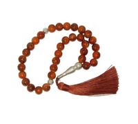 N836 10mm Glass Prayer Beads Tasbih - Premium Islamic Misbaha with Large Polished Beads & Decorative Tassel - Smooth Dhikr Beads for Prayer, Meditation, Ramadan & Islamic Gifting