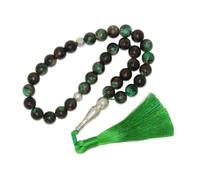 N839 10mm Glass Prayer Beads Tasbih - Premium Islamic Misbaha with Large Polished Beads & Decorative Tassel - Smooth Dhikr Beads for Prayer, Meditation, Ramadan & Islamic Gifting