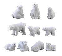 NA 10 Pcs Simulation Polar Bear Figures Simulated Polar Bear Cake Decorations Tabletop Ornaments for Decorating Cakes, Tabletops