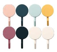 NA 16 Pcs Self Adhesive Hooks Heavy Duty Colored Plastic Hooks Wall Key Hook Holders for Hanging Coats, Towels, Backpack