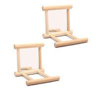 NA 2 Pcs Bird Mirror Parrot Hanging Swing Bird Swing Hanging Toy for Parakeets Conures Cockatiels Macaw