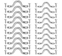 NA 20 Pcs Canoe Pad Eye Strap, Kayak Deck Loops Tie Down Anchor Point with 40 Pieces Screws, Stainless Steel Pad Eye Straps for Kayak Canoe Rigging (4MM/5MM)