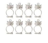 NA 20 Pcs Frame Pendant Bezel Charms Pendant Alloy Owl Open Back Bezel Pendants Flower Frame Pendant DIY Crafts for DIY Resin Jewelry Making