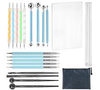 NA 20 PCS Polymer Clay Tools, Polymer Modeling Clay Sculpting Tools Set, Ball Stylus Dotting Tools Reusable Clay Pottery Tools with Storage Bag for Pottery Clay Modeling Embossing Nail Art DIY