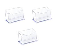 NA 3 Pcs Business Card Holders Acrylic Freestanding Brochure Leaflet Holders Display Plastic Business Card Stands for Office Desk Storage (JY-011)