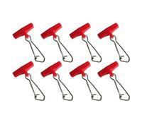NA 40 Pcs Fishing Line Sinker Slides Stainless Steel T-shape Line Fishing Swivels Snaps Lock Snap Weight Sliders Fishing Finder Clip for Sea Fishing, Red