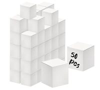 NA 50 PCS Gift Boxes, 10x9x9 cm White Present Boxes, Easy-to-Install Papery Gift Boxes with Lids for Biscuit Cupcake Boxes, Party Wedding Gift Ornaments Boxes, Easy Assemble Boxes