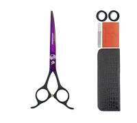 NA 6.5 Inch Pet Grooming Accessories Dog Bending Scissors Barber Accessories Tijeras Perro Dog Trimming Shears Home Groomer Tesoura JP440C Curved Scissors For Pet Hair Remover