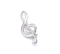 NA 925 Sterling Silver Treble Clef Musical Symbol Note Brooch