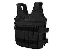 NA Adjustable Weighted Vest, Workout Weight Vest Training Fitness Weighted Jacket Exercise Waistcoat for Man Woman Loss Running Gym (20kg), Black. No weight included.