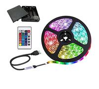 NA Battery Powered LED Strip Lights with 24Keys Remote Controller,16 Colors for Decoration,DIY (9.84 feet)