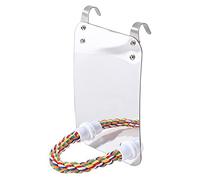NA Bird Mirror Birdcage Perches Mirror Birdcage Stand Perch Parrot Bite Toy with Rope for Parakeet, Cockatoo, Cockatiel and More, white