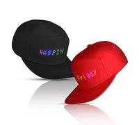 NA Bluetooth LED Smart Cap, Mobile Phone APP Controlled LED Display Hat DIY Edit Text Hat Baseball Cap for Party Club Christmas Halloween