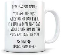 NA By Greyhound Gifts For Men, Greyhound Dad Mug, Grey, Ceramic, 8 Ounces