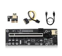 NA Computer 10 Capacitors PCI-E 1x to 16x Adapter Board with USB 3.0 Cable PCI- Extender Desktop PC Accessories