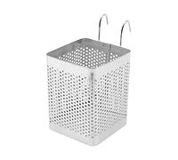 NA Cutlery Draining Basket Stainless Steel Utensil Holder Hooks Square Storage Stand for Spoon Knife Fork Case Organizerzer