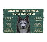 NA Door Mat Indoor Doormat Please Remember Siberian Husky Dogs House Rules Doormat Thousewarming gifts home decor