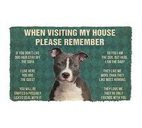 NA Door Mat Indoor Doormat Please Remember Staffordshire Bull Terrier House Rules Custom Doormat Thousewarming gifts home decor