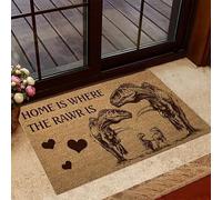 NA Door Mat Indoor Front Funny Home Is Where The Rawr Is Doormat, Dinosaur Welcome Mat Home Decor Funny Doormat Gift Idea Home Room Decor Decoration Gifts