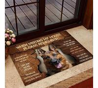 NA Door Mat Indoor Front Please Remember When Visiting My Home German Shepherd dog Doormat Welcome Mat Home Room Decor Decoration Gifts