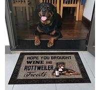 NA Door Mat Indoor Front Rottweiler Hope You Brought Wine Funny Indoor And Outdoor Doormat Warm House Gift Welcome Mat Gift For Rottweiler Dog Lovers Home Room Decor Decoration Gifts