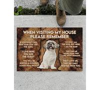 NA Door Mat Indoor Front When Visiting My House Please Remember - Shih Tzu Doormat Welcome Mat Home Decor Funny Doormat Gift Idea For Dog Lovers Home Room Decor Decoration Gifts, 40 x 60 cm