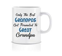 NA Fathers Day Great Grandpa Mug from Granddaughter Grandson, Only The Best Grandpas Get Promoted to Great Grandpa Coffee Cup for Grandfather
