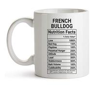 NA French Bulldog Mug,White, Nutrition Facts Coffee Mug, French Bulldog Gifts for Women