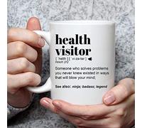 NA Funny HEALTH VISITOR Gift Mug for Men and Women l For Birthday Appreciation Thank You Gift A Personalized Custom Name Coffee Mug