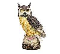 NA Garden Ornament Owl Decoration Gardening Gifts for Women Resin Material Collection Owl Ornaments for the Home Garden Statues Outdoor Animals Pigeon Deterrent Grey